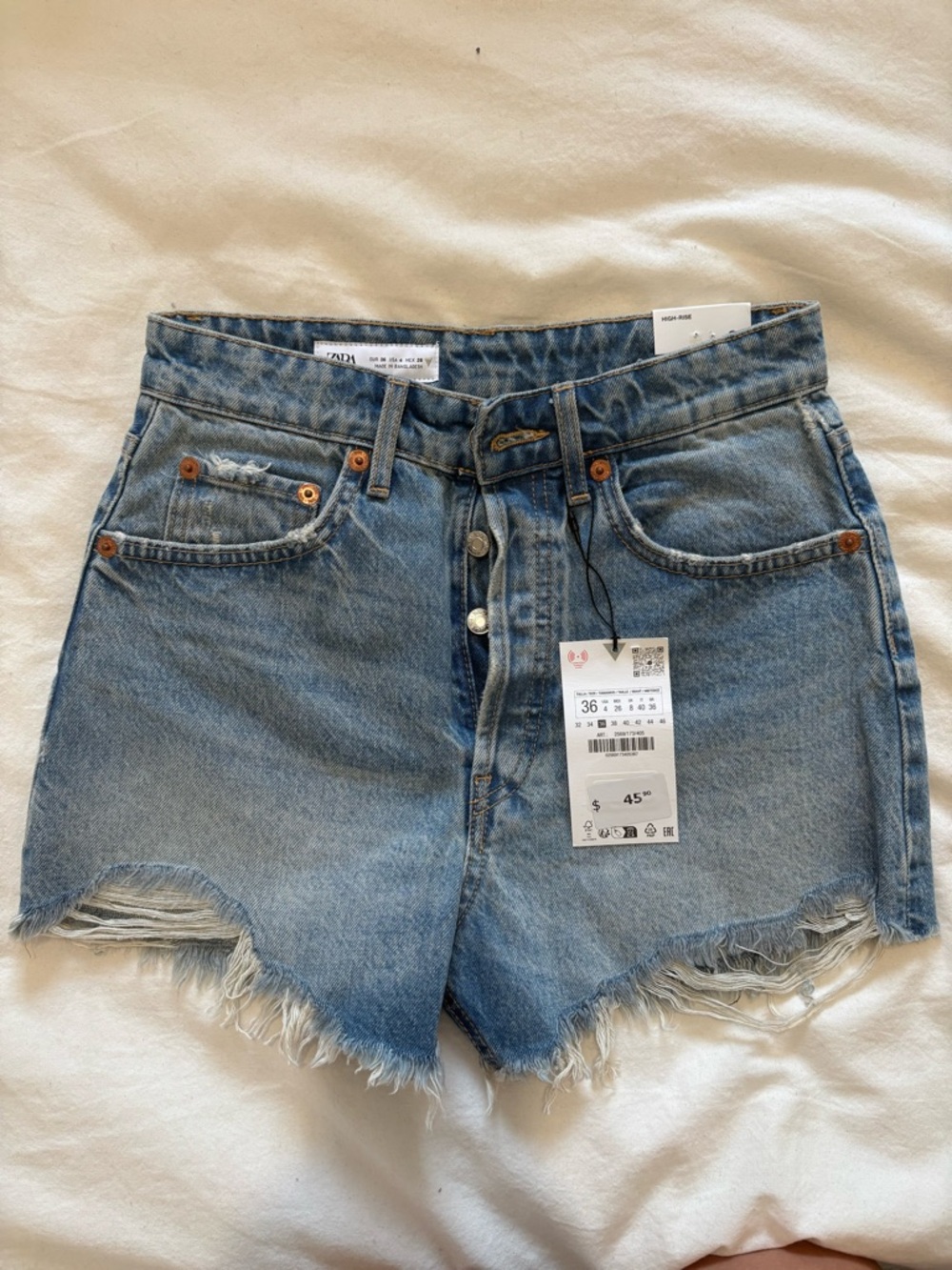 Zara High Rise Denim Shorts